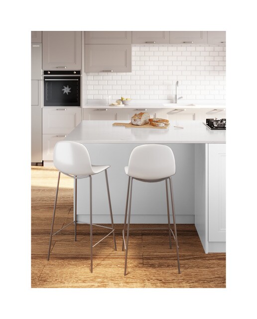 Conjunto de 2 Bancos Altos Whitby Branco-5