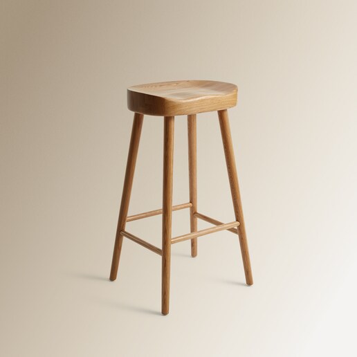 Taburete de madera de roble Dani