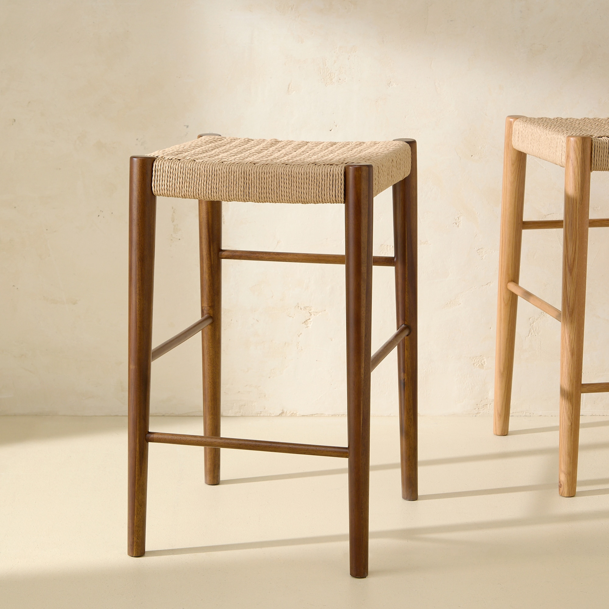Taburete de madera de acacia Lumpur - Marrón Marrón-1