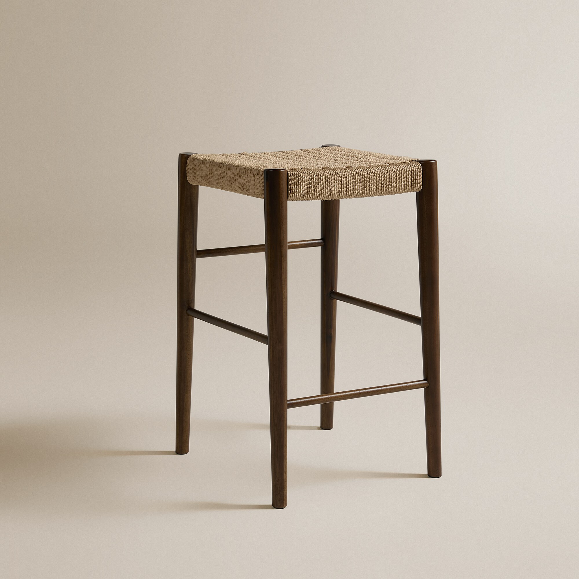 Taburete de madera de acacia Lumpur - Marrón Marrón-2