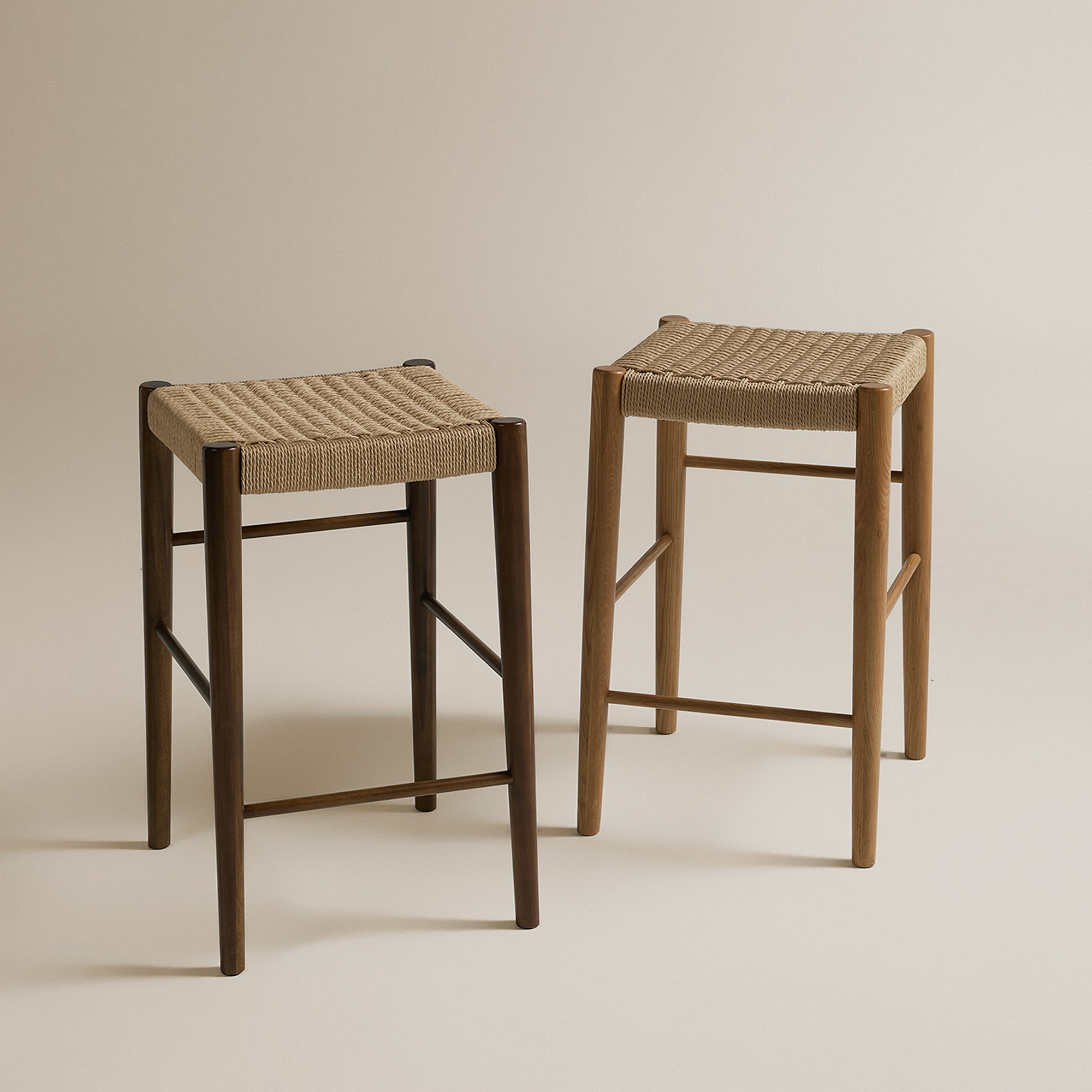 Taburete de madera de acacia Lumpur - Marrón Marrón-7
