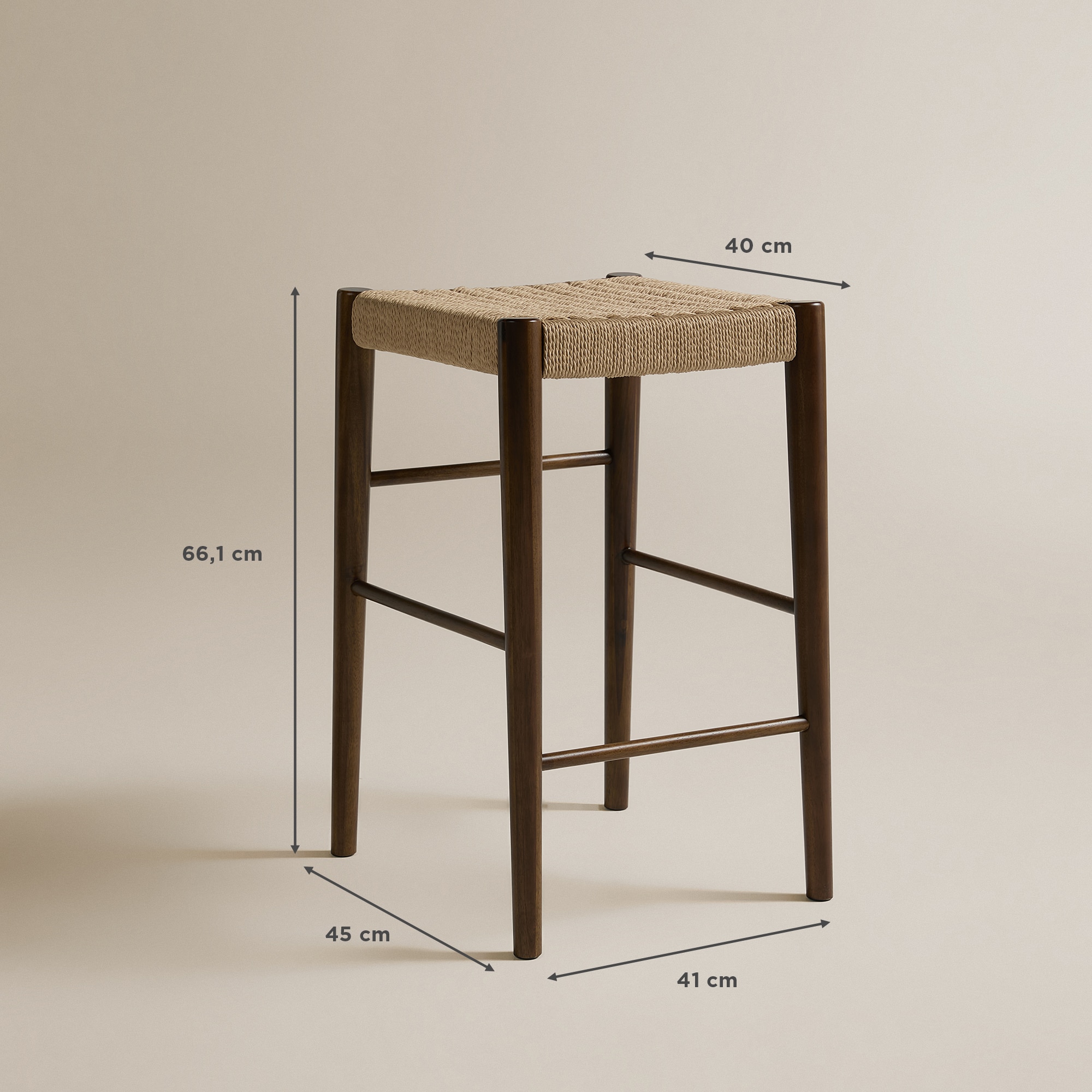 Taburete de madera de acacia Lumpur - Marrón Marrón-8