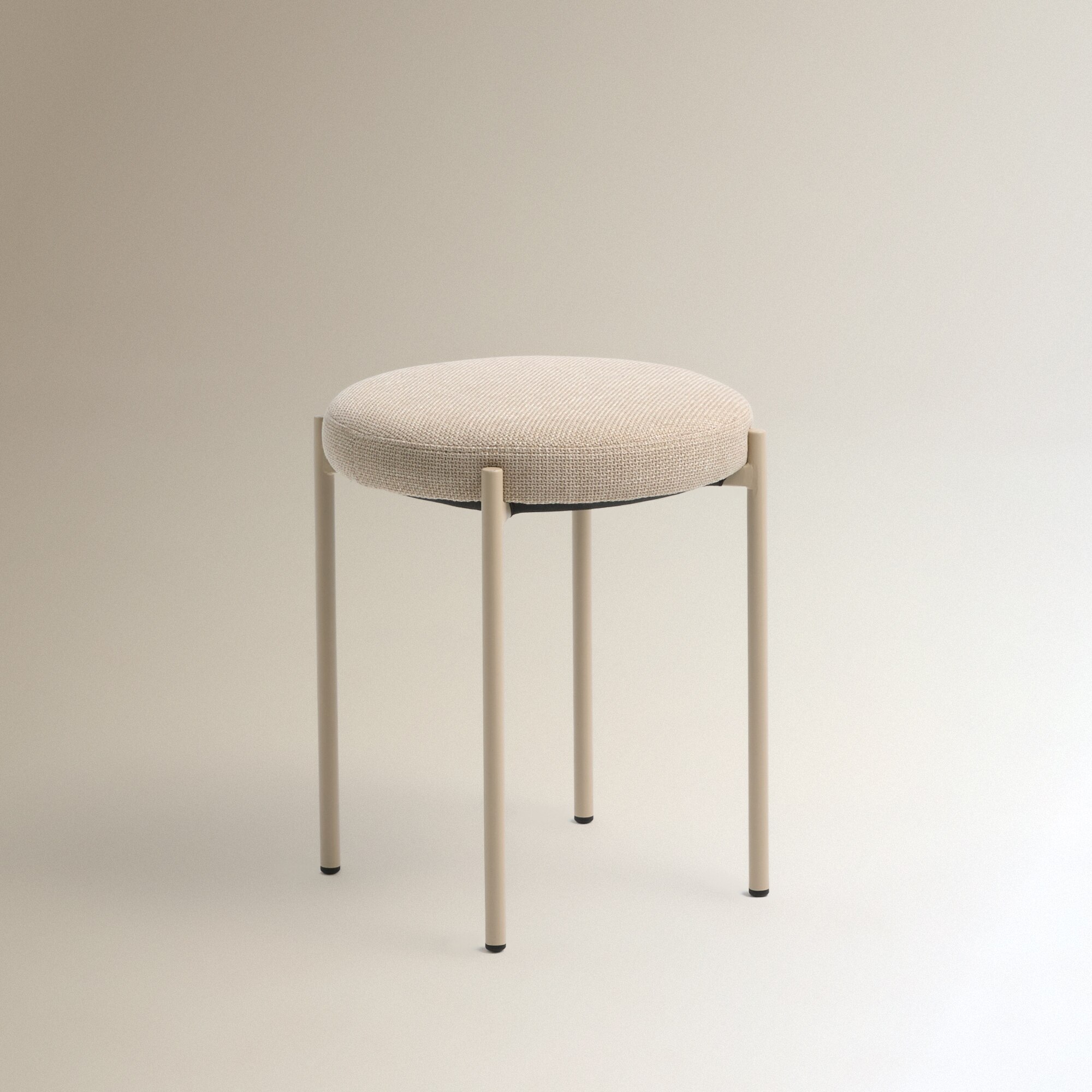 Taburete tapizado apilable Ben - Beige Beige-2