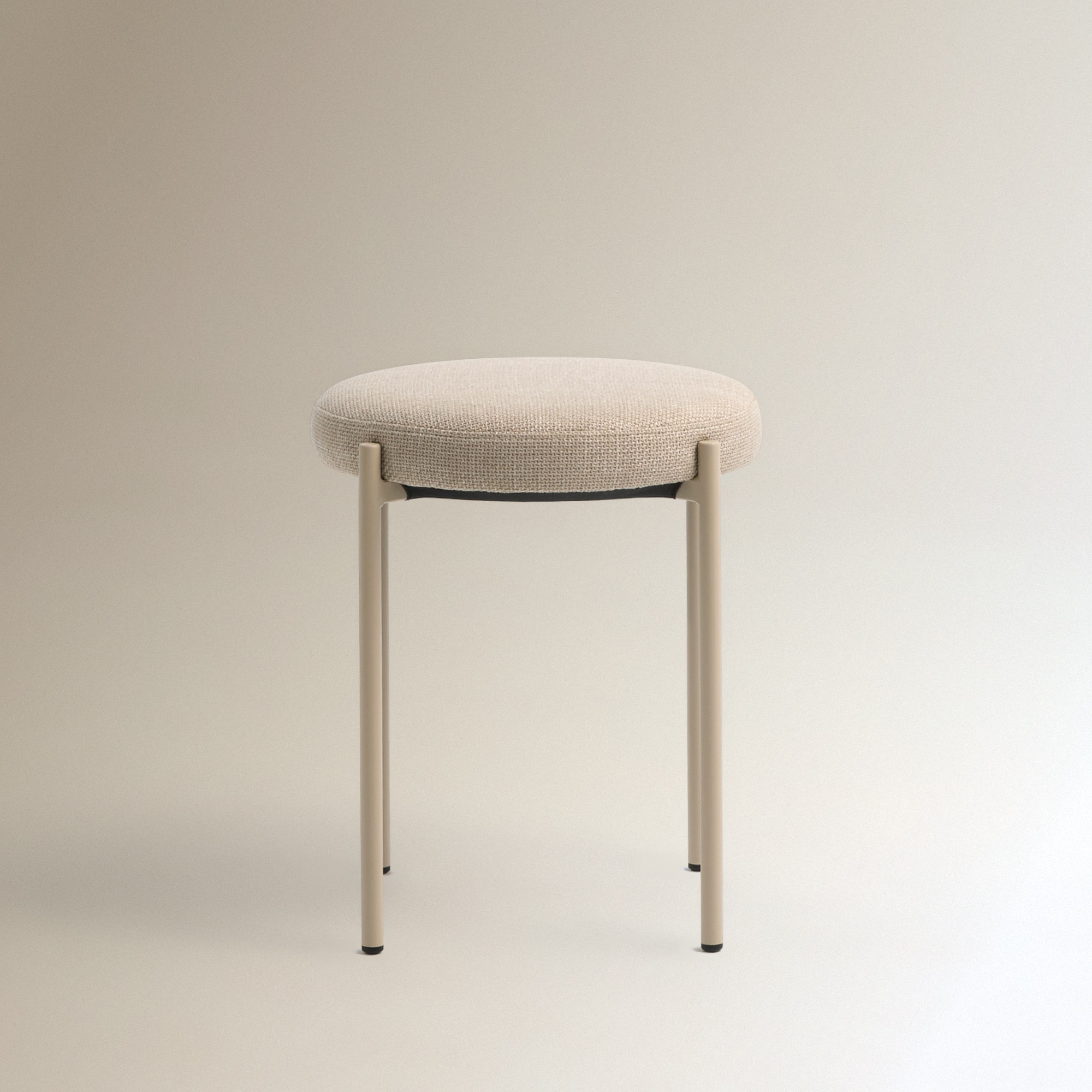 Taburete tapizado apilable Ben - Beige Beige-3