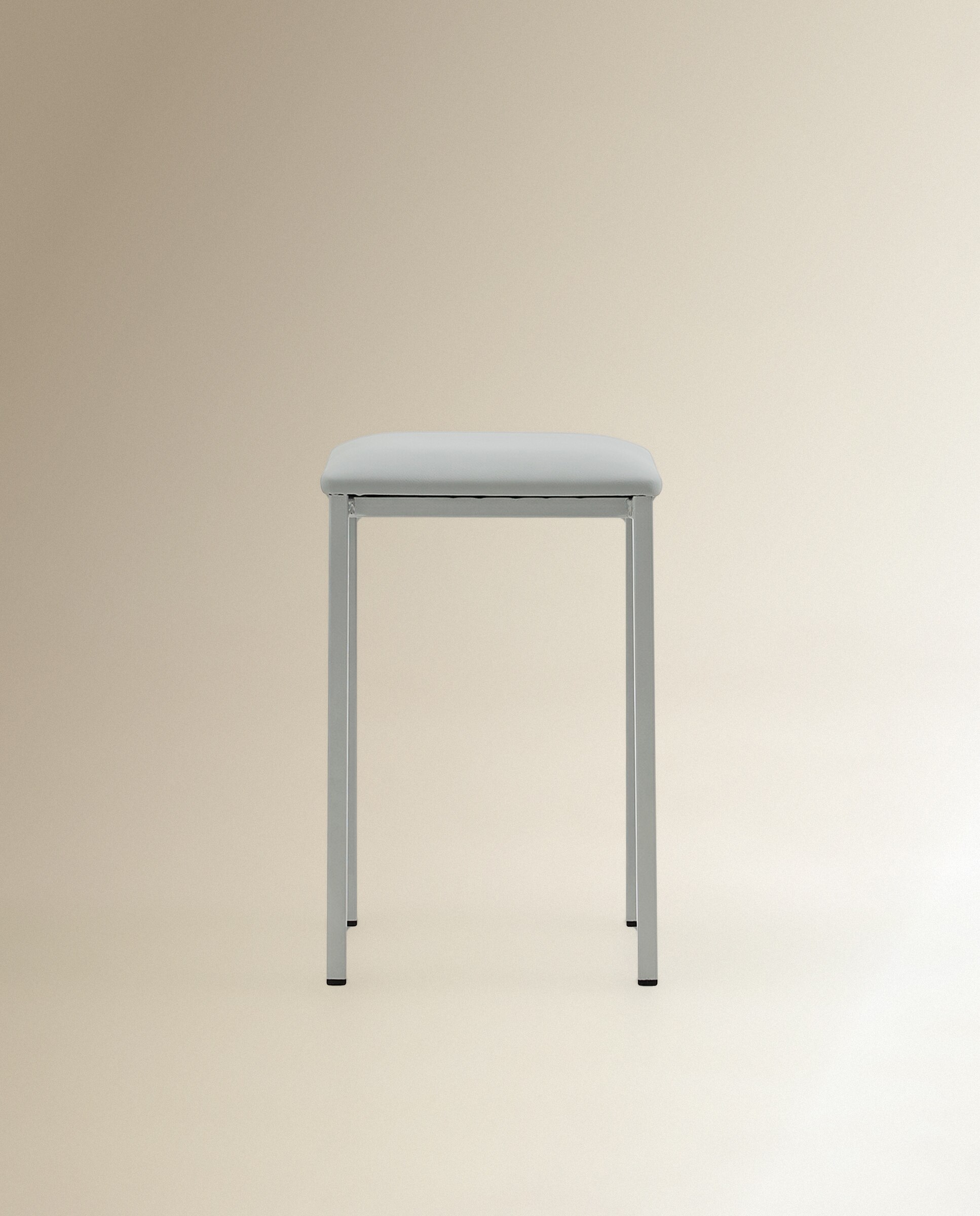 Taburete bajo de acero Vania - Gris claro Gris claro-3
