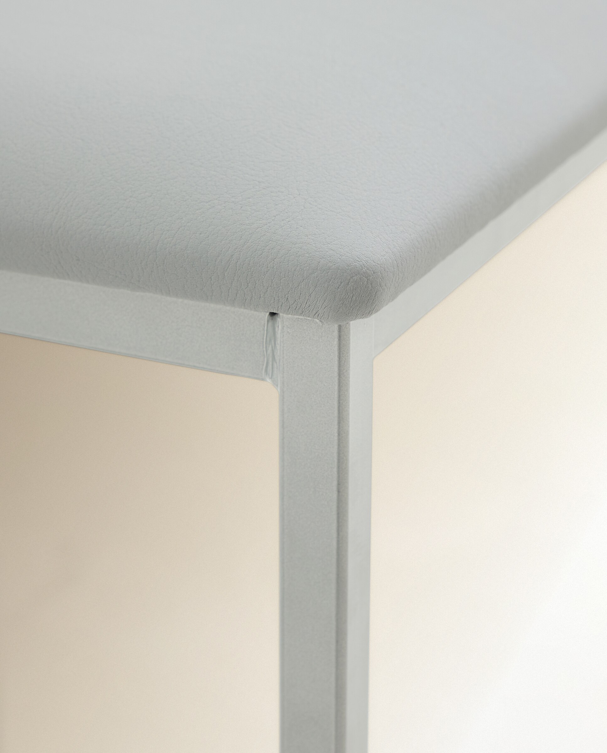 Taburete bajo de acero Vania - Gris claro Gris claro-4