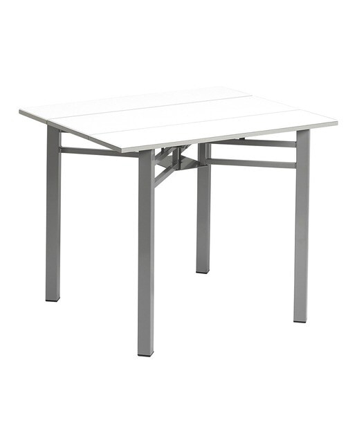 Mesa Extensível de Vidro Scotland Alumínio / Branco-2