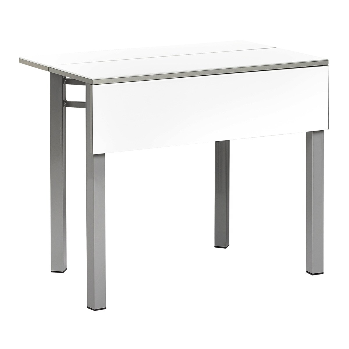 Mesa Extensível de Vidro Scotland Alumínio / Branco-3