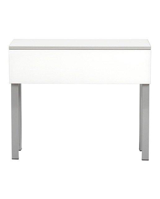 Mesa Extensível de Vidro Scotland Alumínio / Branco-4