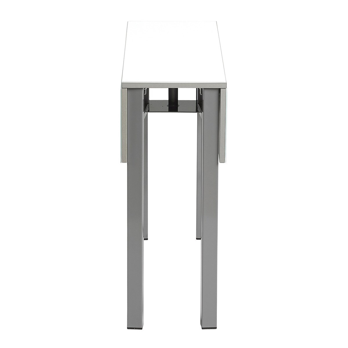 Mesa Extensível de Vidro Scotland Alumínio / Branco-5