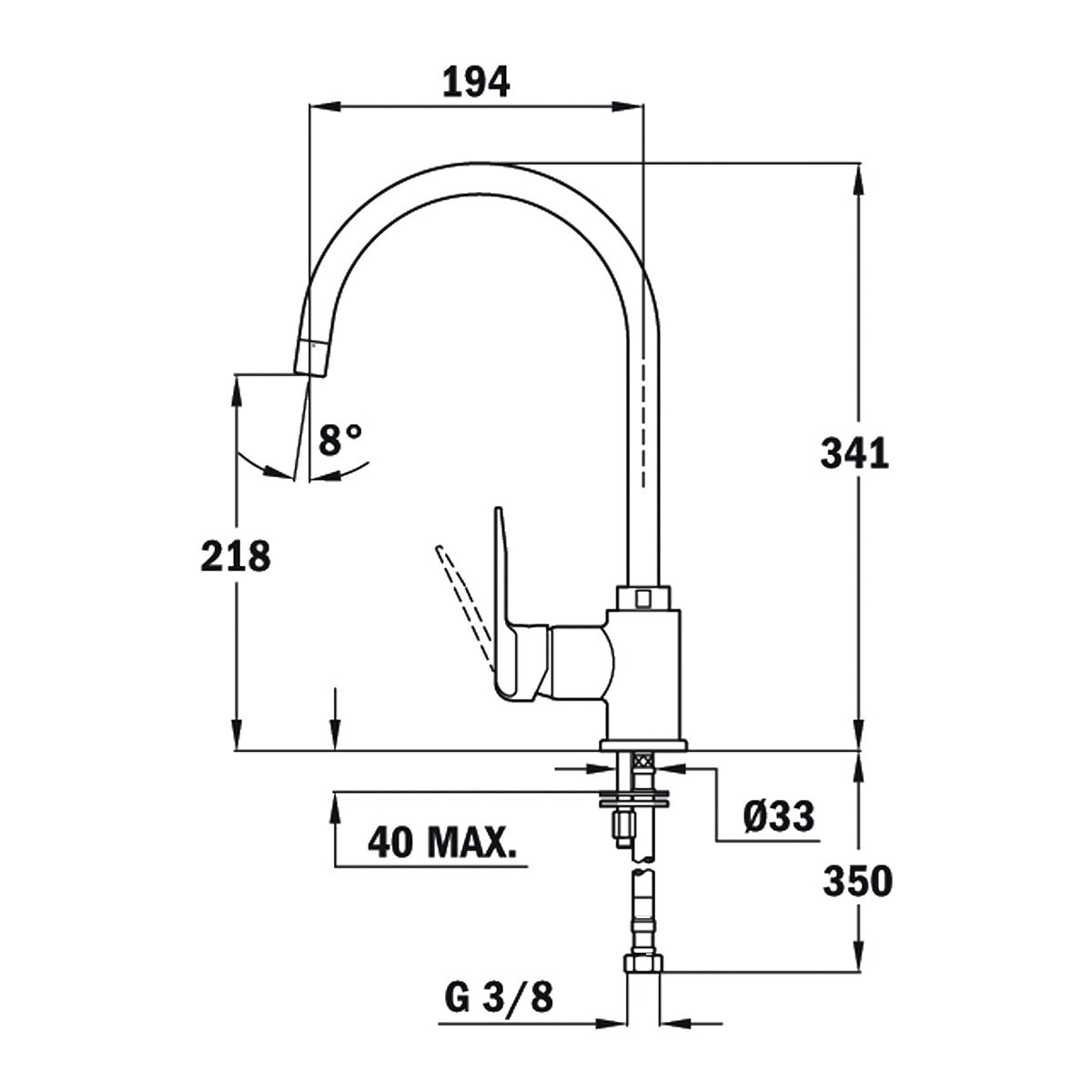 Grifo Teka IN - Cromo Cromo-2