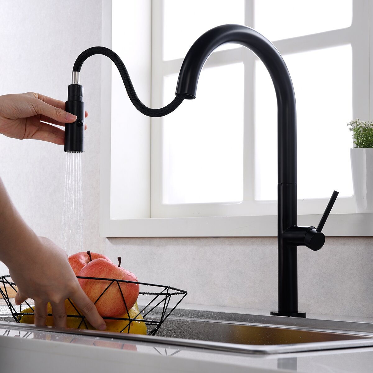 Grifo de cocina monomando Samoa Imex - Negro mate Negro mate-2