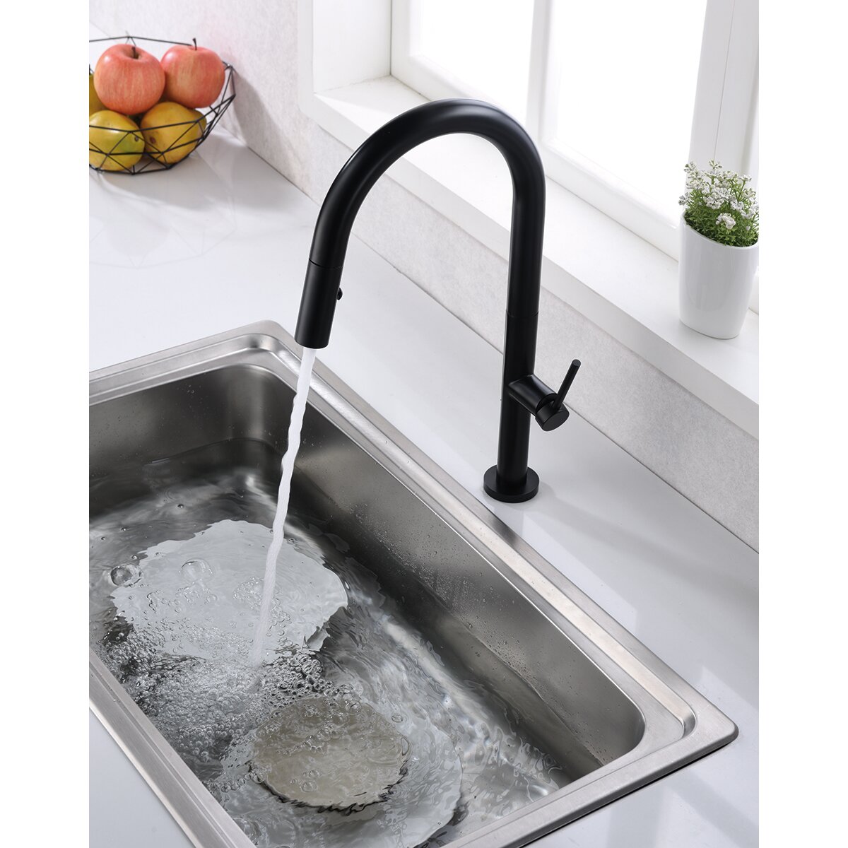 Grifo de cocina monomando Samoa Imex - Negro mate Negro mate-5