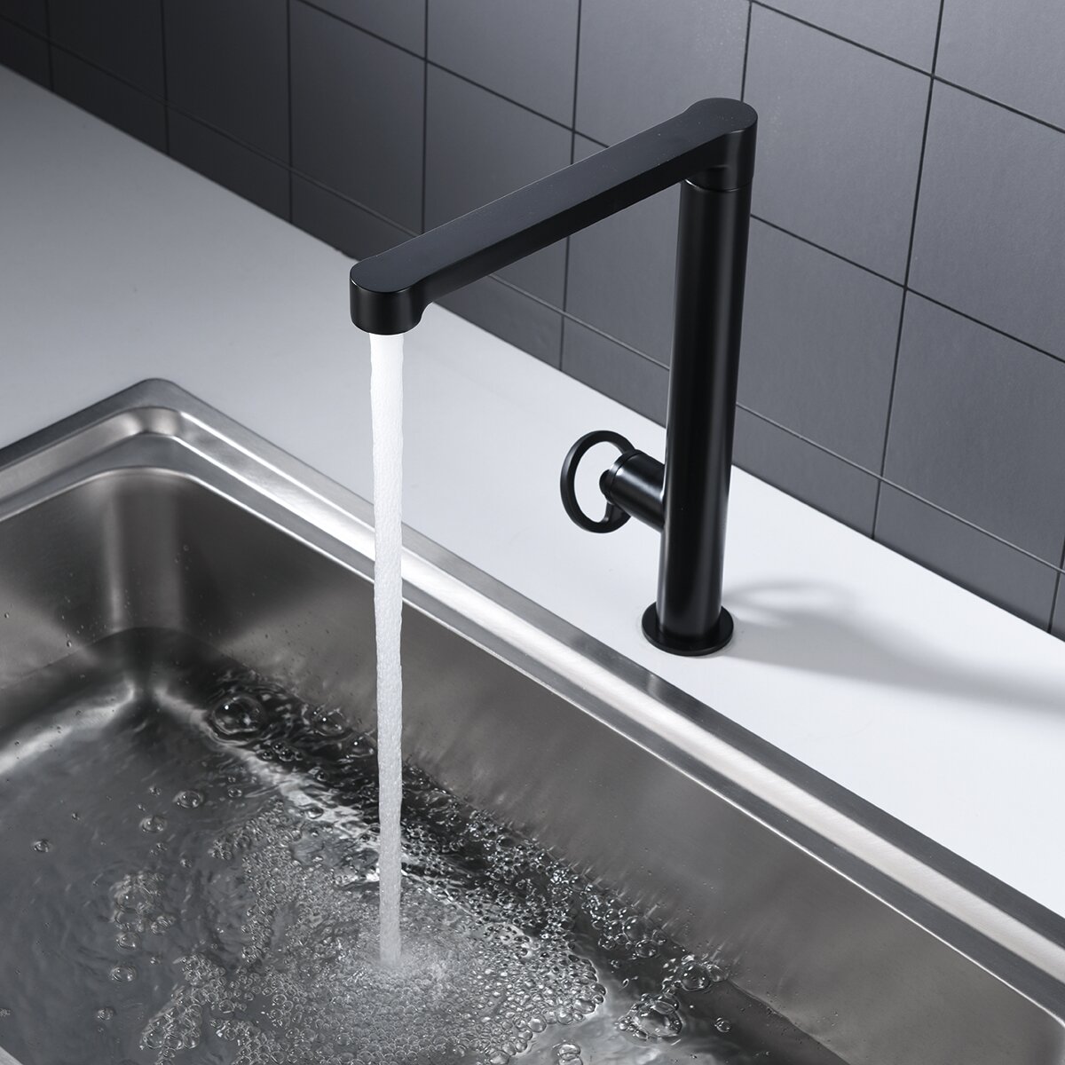 Grifo de cocina monomando Olimpo Imex - Negro mate Negro mate-3