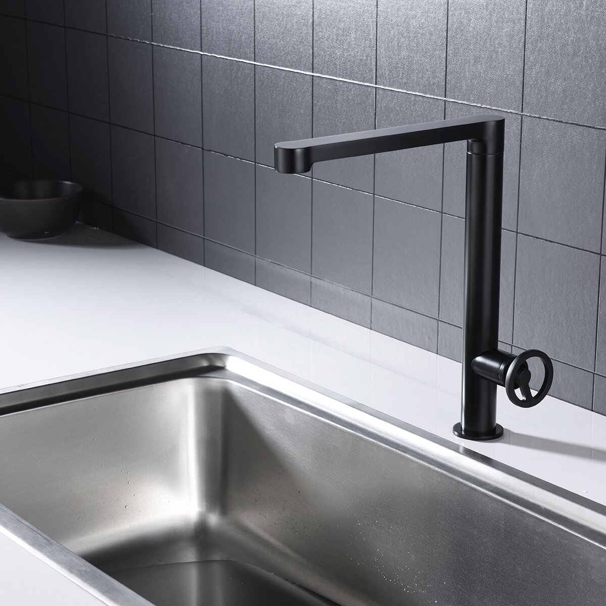 Grifo de cocina monomando Olimpo Imex - Negro mate Negro mate-4