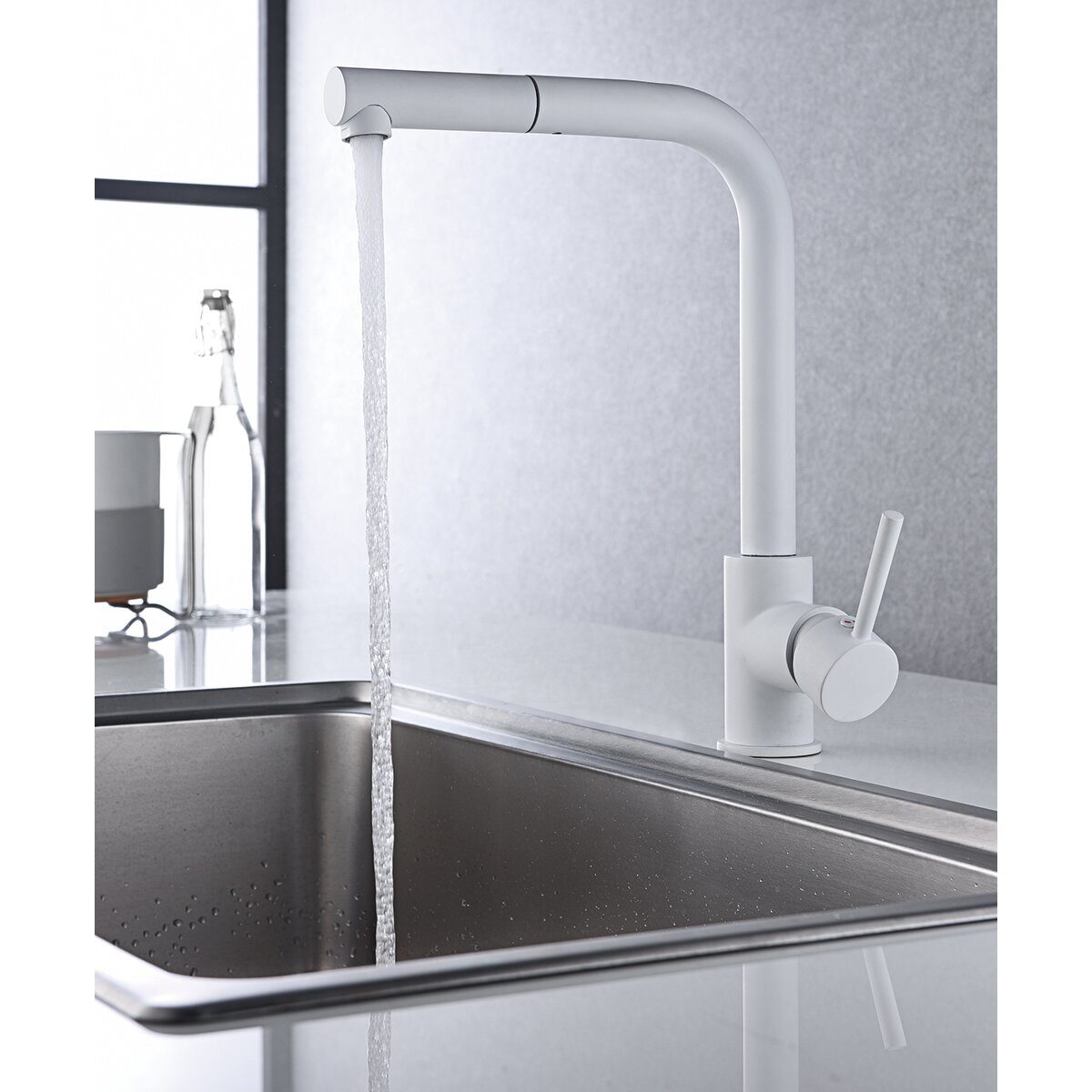 Imagen 0 de Grifo de cocina monomando con caño extraíble Malta Imex Oro Rosa