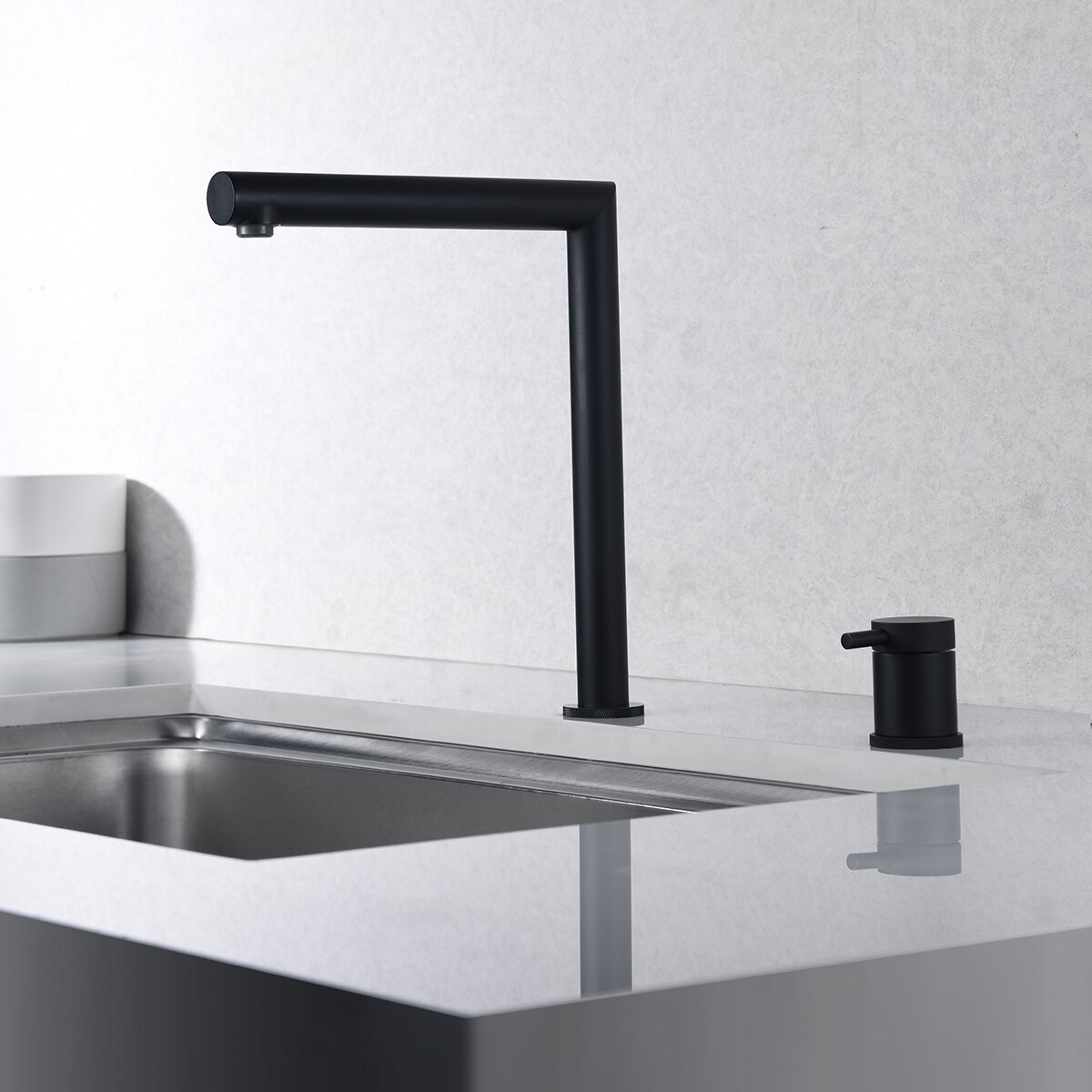 Grifo de cocina monomando plegable ítaca Imex - Negro mate Negro mate-3