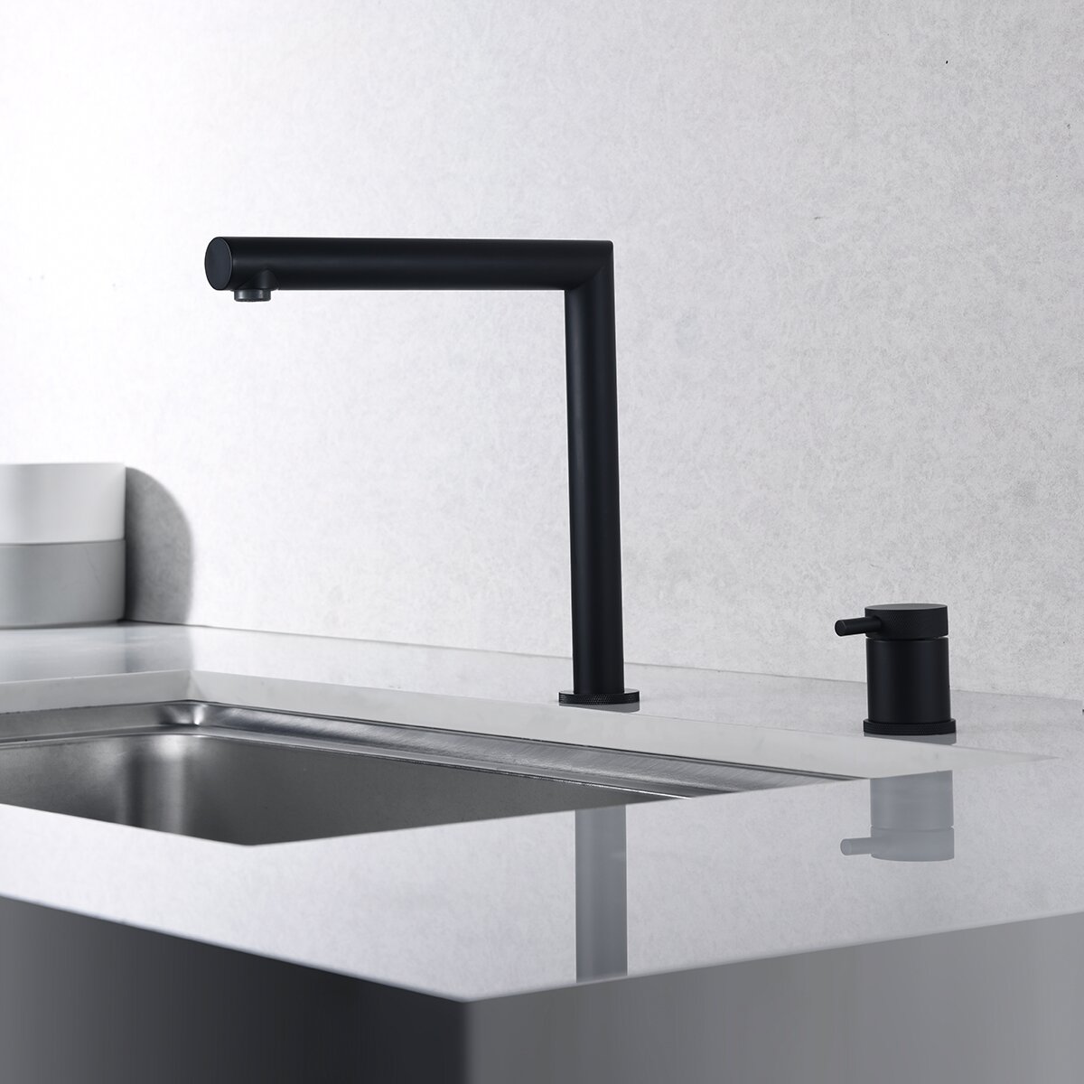 Grifo de cocina monomando plegable ítaca Imex - Negro mate Negro mate-4