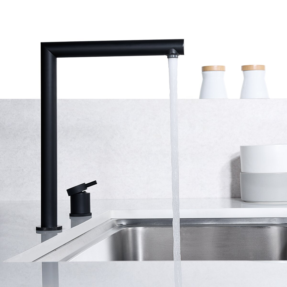 Grifo de cocina monomando plegable ítaca Imex - Negro mate Negro mate-8