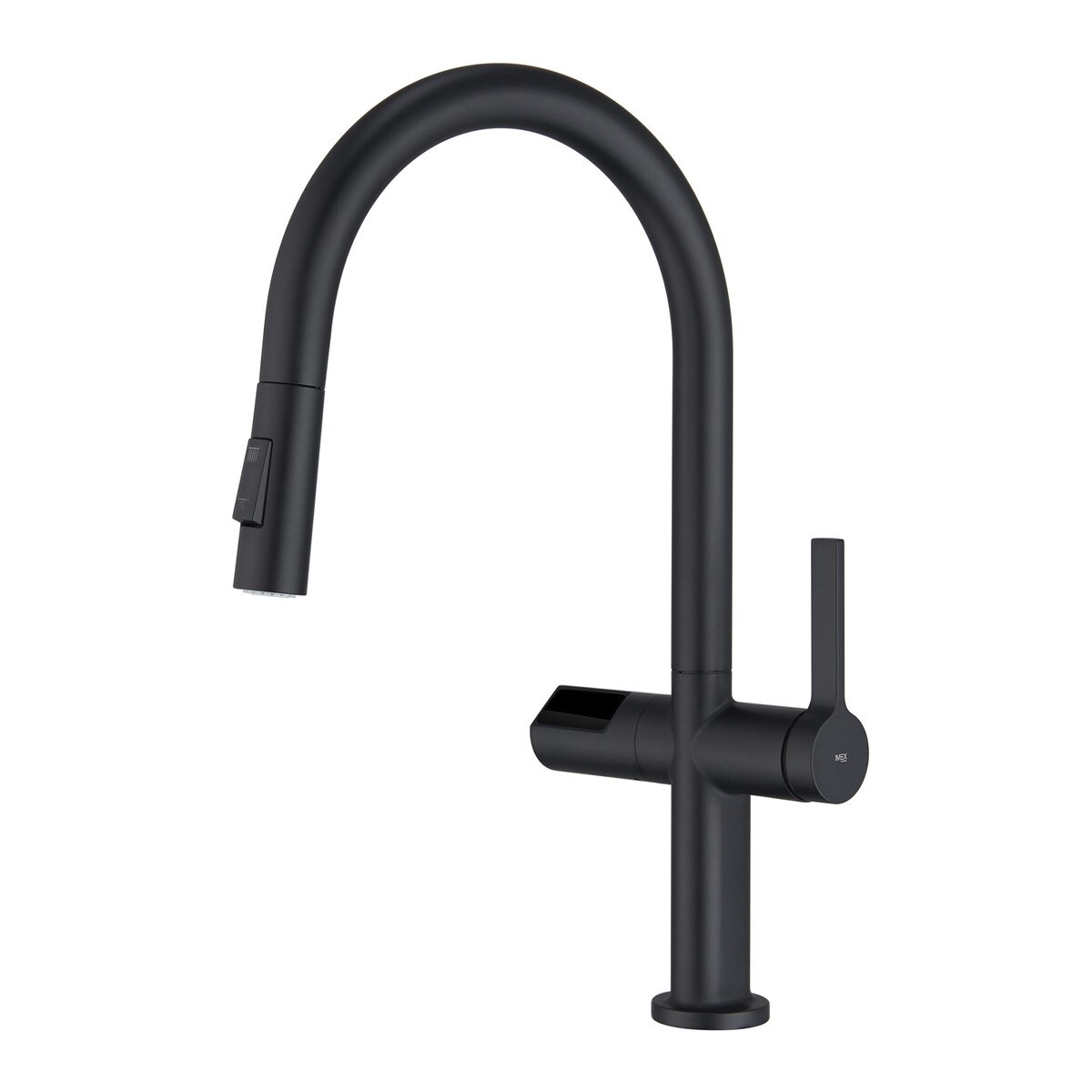 Grifo de cocina monomando con caño extraíble Turín Imex - Negro mate Negro mate-1