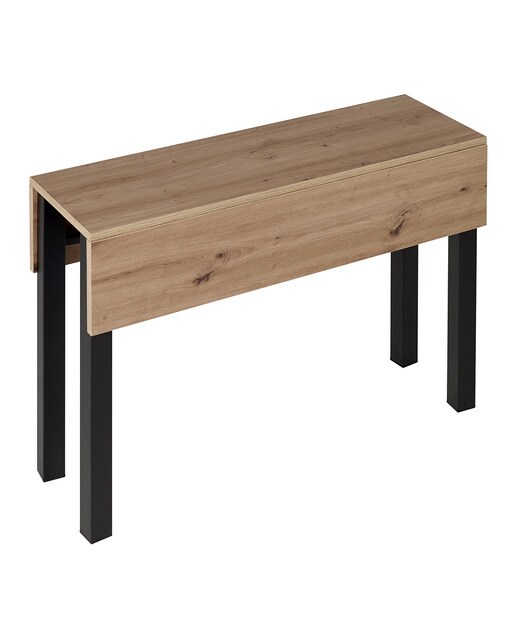 Mesa Extensível Laminada Scotland Negro / Roble artesano-2