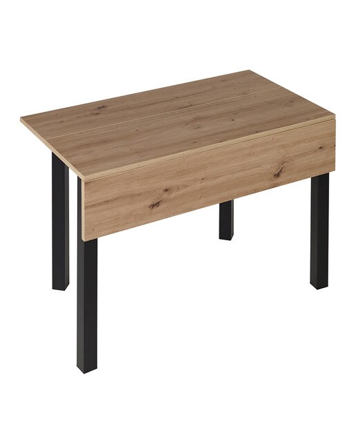 Mesa Extensível Laminada Scotland Negro / Roble artesano-3