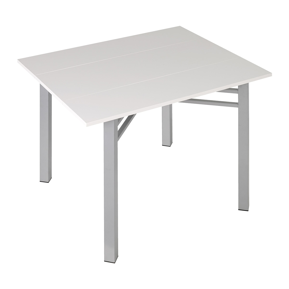 Mesa extensible laminada Scotland - Aluminio / Blanco Aluminio / Blanco-1