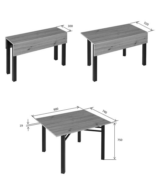 Mesa extensible laminada Scotland - Roble / Blanco Roble / Blanco-6