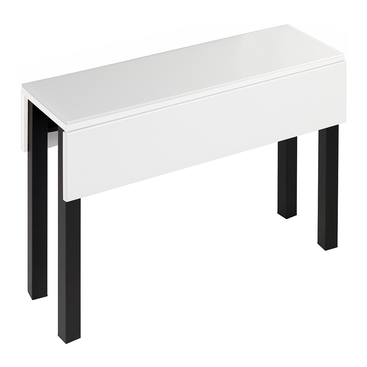 Mesa extensible de cristal Scotland - Negro / Blanco Negro / Blanco-1