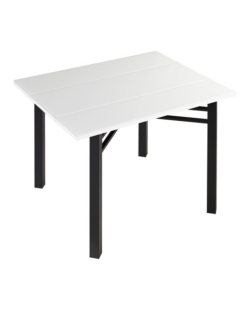 Mesa extensible de cristal Scotland - Negro / Blanco Negro / Blanco-2