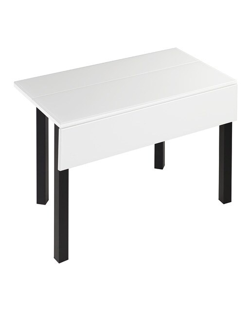 Mesa extensible de cristal Scotland - Negro / Blanco Negro / Blanco-3