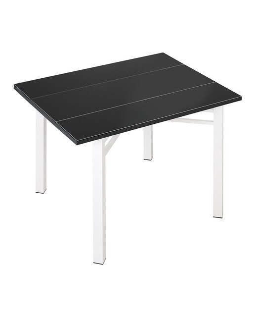 Mesa extensible de cristal Scotland - Blanco / Negro Blanco / Negro-2