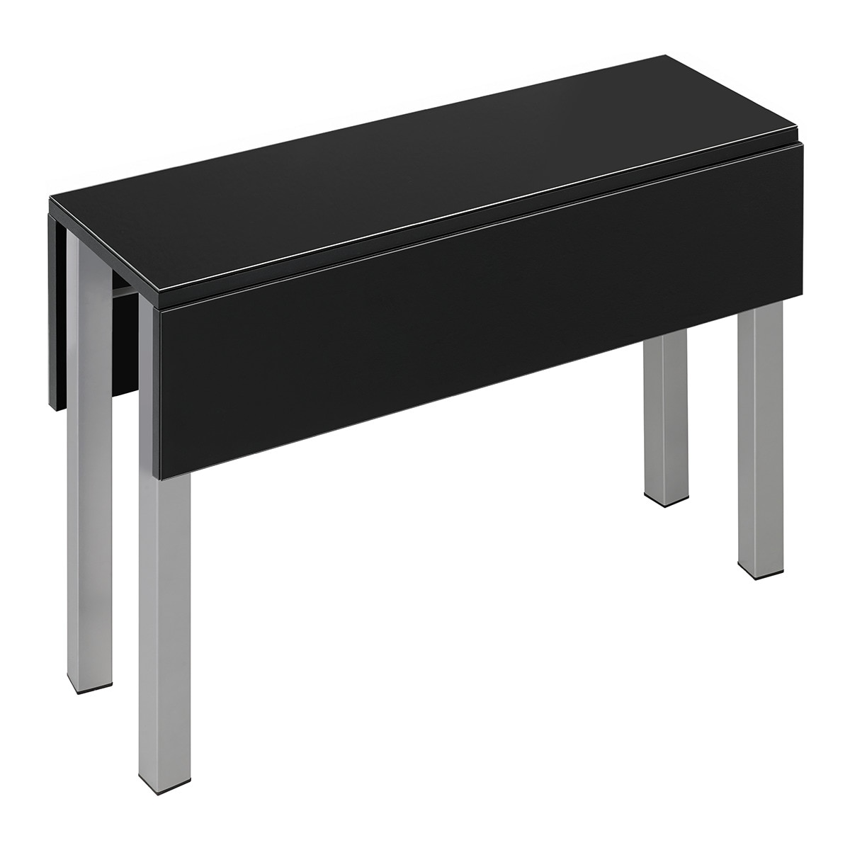 Mesa extensible de cristal Scotland - Aluminio / Negro Aluminio / Negro-1