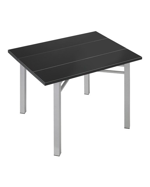 Mesa extensible de cristal Scotland - Aluminio / Negro Aluminio / Negro-2