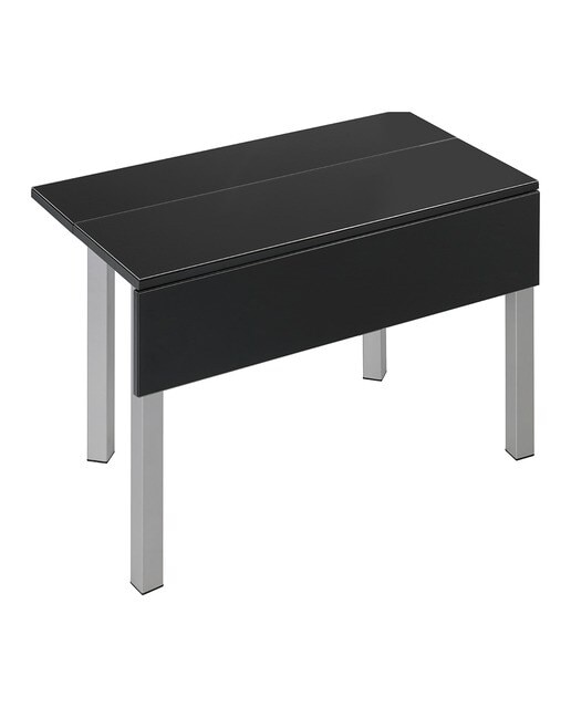 Mesa extensible de cristal Scotland - Aluminio / Negro Aluminio / Negro-3