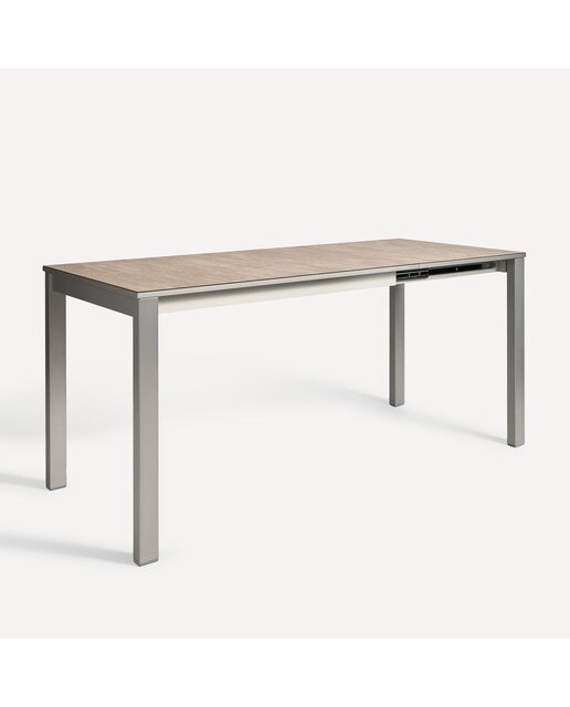Mesa extensible con superficie compacta Ada - Aluminio / Piedra 70 x 110 cm Aluminio / Piedra-2