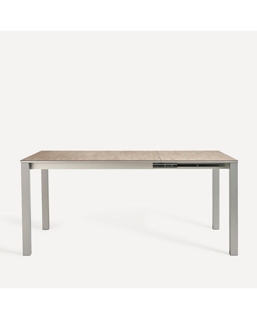 Mesa extensible con superficie compacta Ada - Aluminio / Piedra 70 x 110 cm Aluminio / Piedra-3
