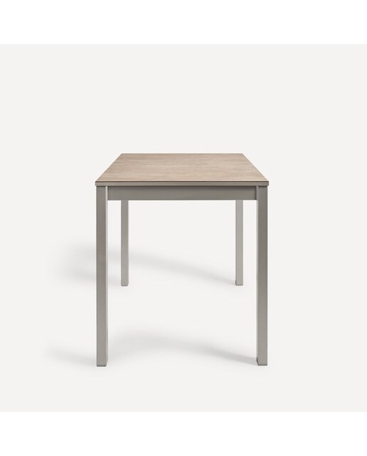 Mesa extensible con superficie compacta Ada - Aluminio / Piedra 70 x 110 cm Aluminio / Piedra-4