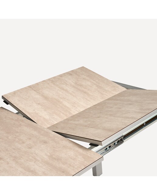 Mesa extensible con superficie compacta Ada - Aluminio / Piedra 70 x 110 cm Aluminio / Piedra-6