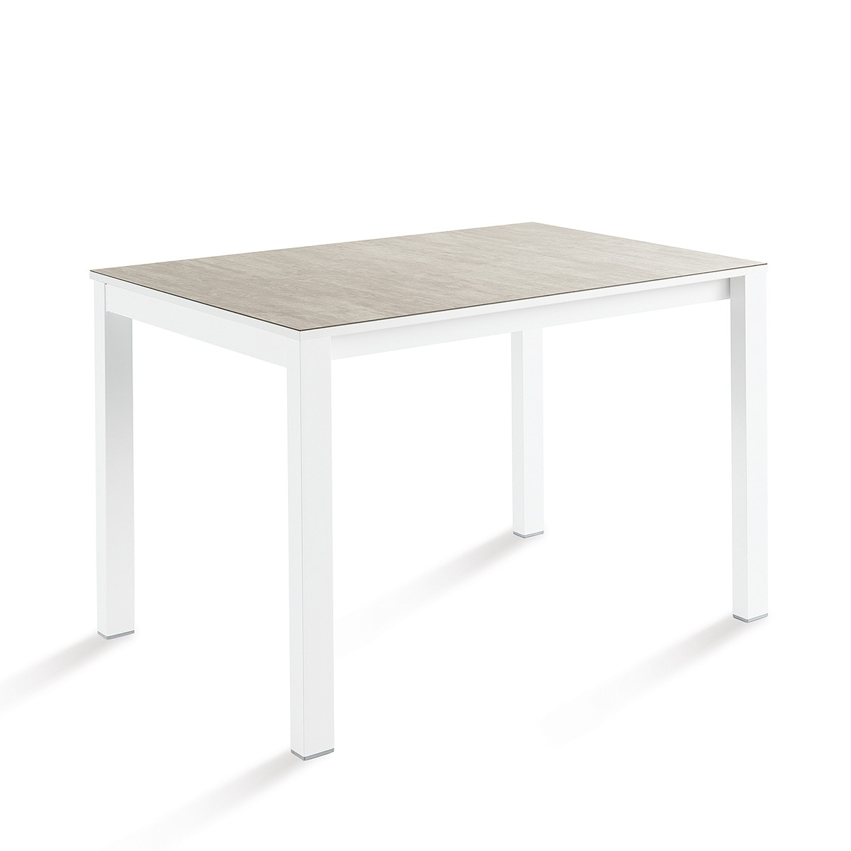 Mesa extensible con superficie compacta Ada - Blanco / Piedra 70 x 110 cm Blanco / Piedra-1