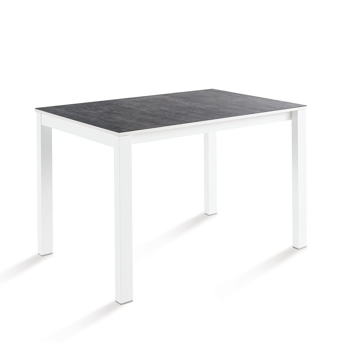 Mesa extensible con superficie compacta Ada - Blanco / Carbono 80 x 120 cm Blanco / Carbono-1