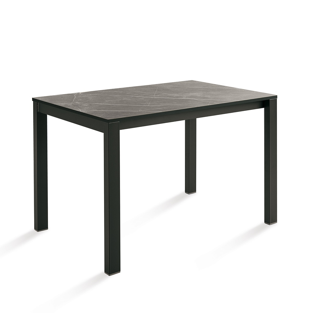 Mesa extensible con superficie compacta Ada - Negro / Gris 70 x 110 cm Negro / Gris-1