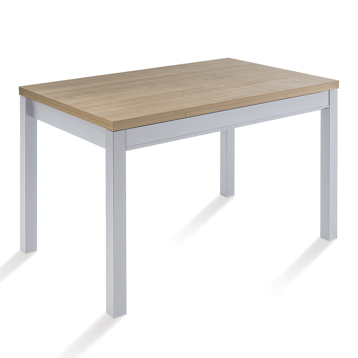 Mesa extensible con superficie laminada Menta - Aluminio / Roble Hera 70 x 110 x 76 cm Aluminio / Roble Hera-1