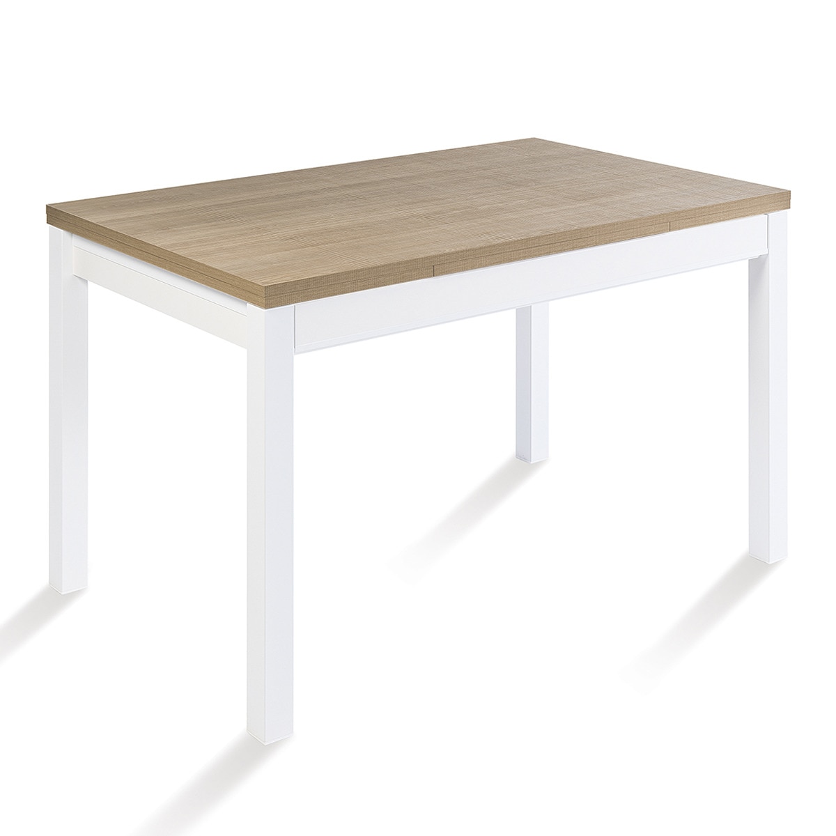 Mesa extensible con superficie laminada Menta - Blanco / Roble hera 70 x 110 x76 cm Blanco / Roble hera-1