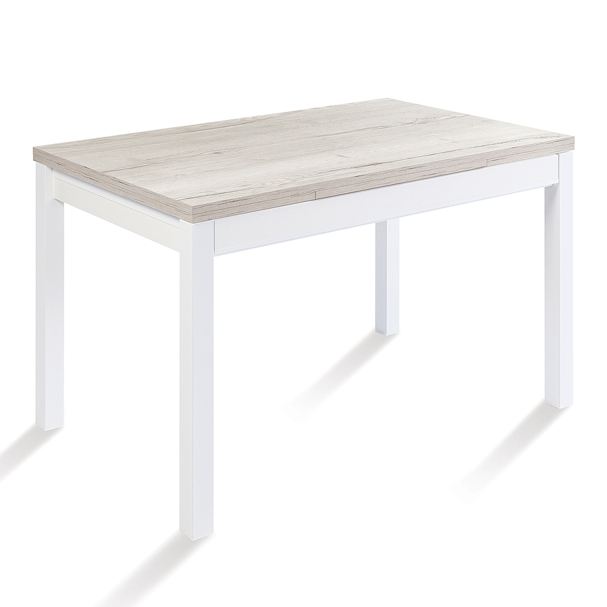 Mesa extensible con superficie laminada Menta - Blanco / Halifax blanco 70 x 110 x 76 cm Blanco / Halifax blanco-1