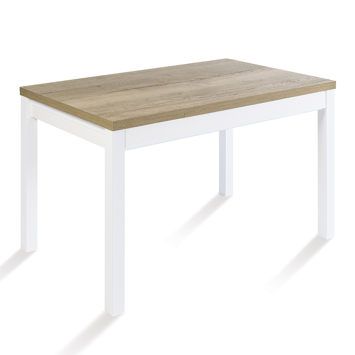 Mesa extensible con superficie laminada Menta - Blanco / Halifax natural 70 x 110 x 76 cm Blanco / Halifax natural-1