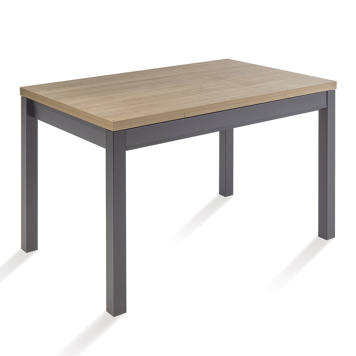 Mesa extensible con superficie laminada Menta - Grafito / Roble hera 70 x 110 x 76 cm Grafito / Roble hera-1