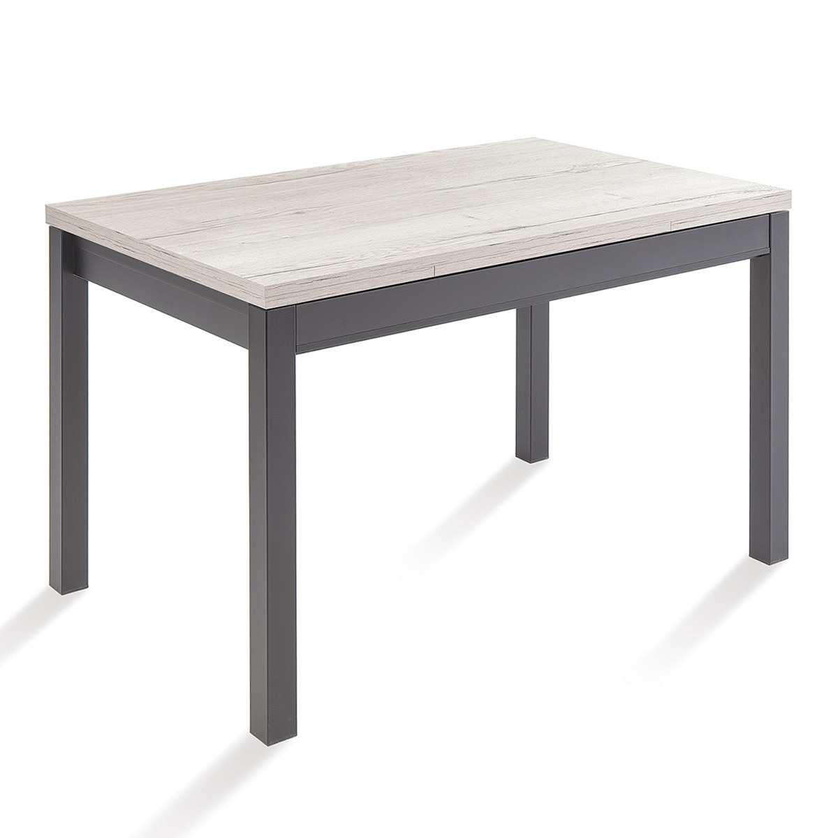 Mesa extensible con superficie laminada Menta - Grafito / Halifax blanco 70 x 110 x76 cm Grafito / Halifax blanco-1