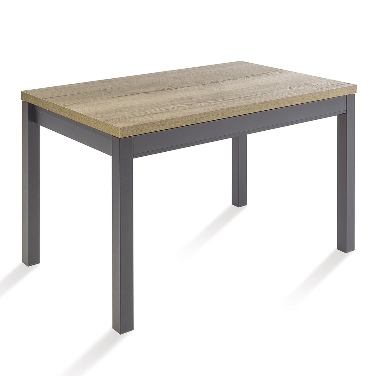 Mesa extensible con superficie laminada Menta - Grafito / Halifax natural 70 x 110 x 76 cm Grafito / Halifax natural-1