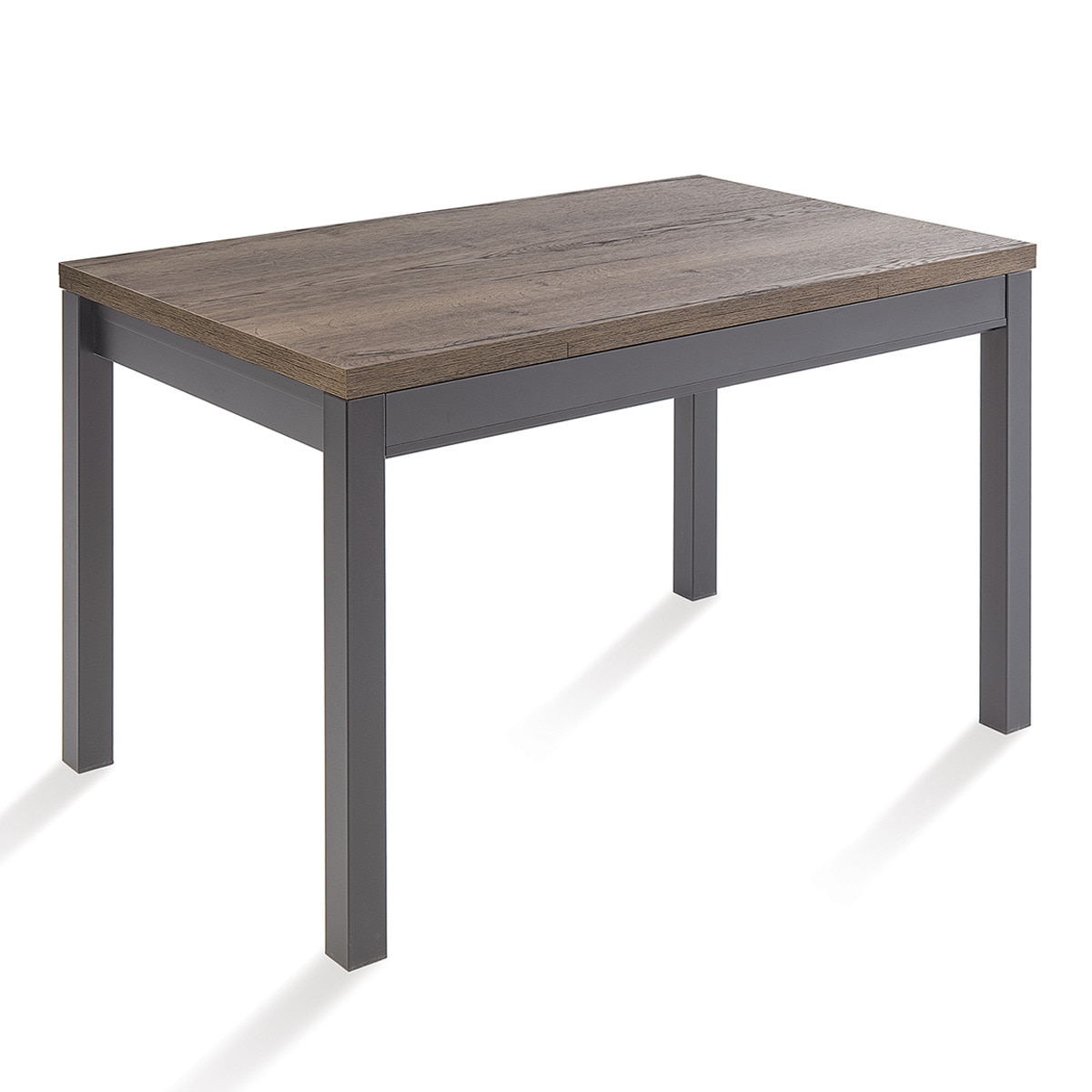 Mesa extensible con superficie laminada Menta - Grafito / Halifax tabaco 70 x 110 x76 cm Grafito / Halifax tabaco-1